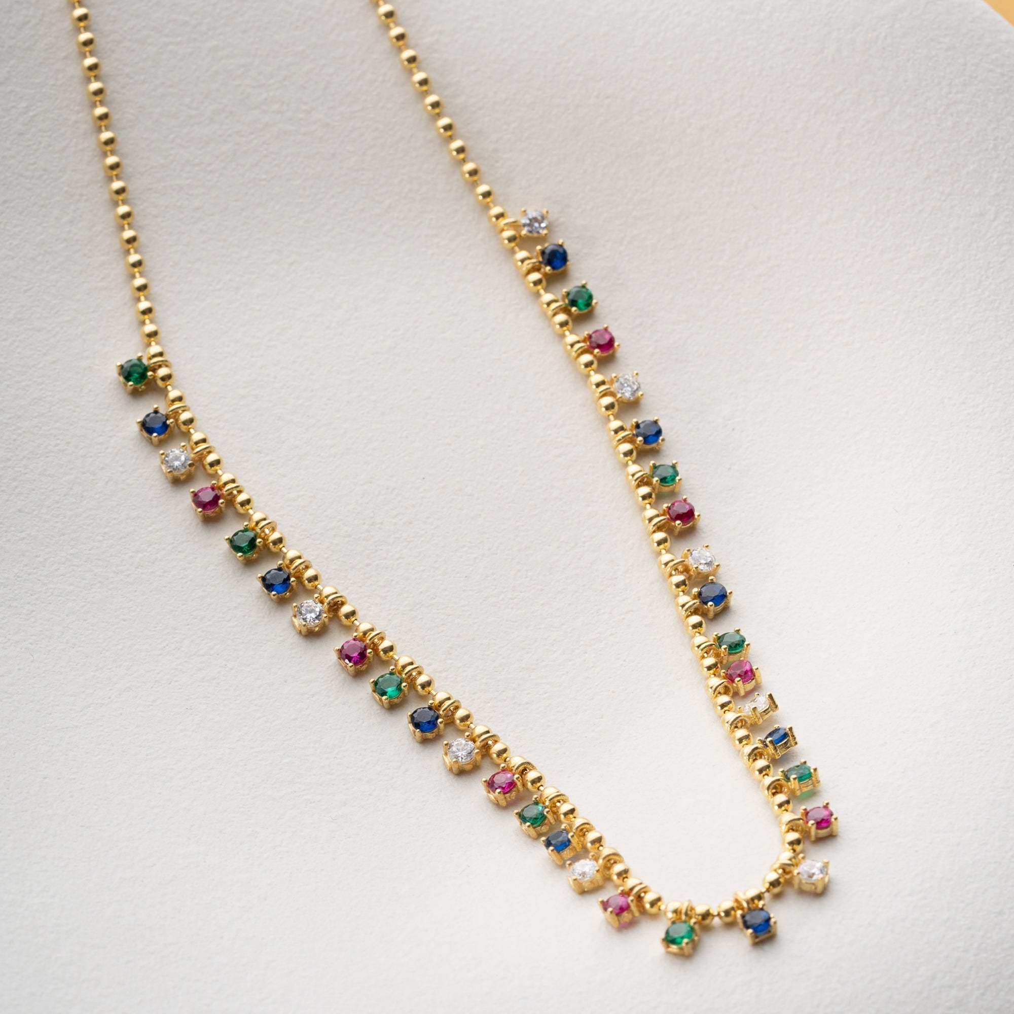 MIRIYA COLORFULL KETTE aus 925 Silber - Eleganter Halskette - AURIME