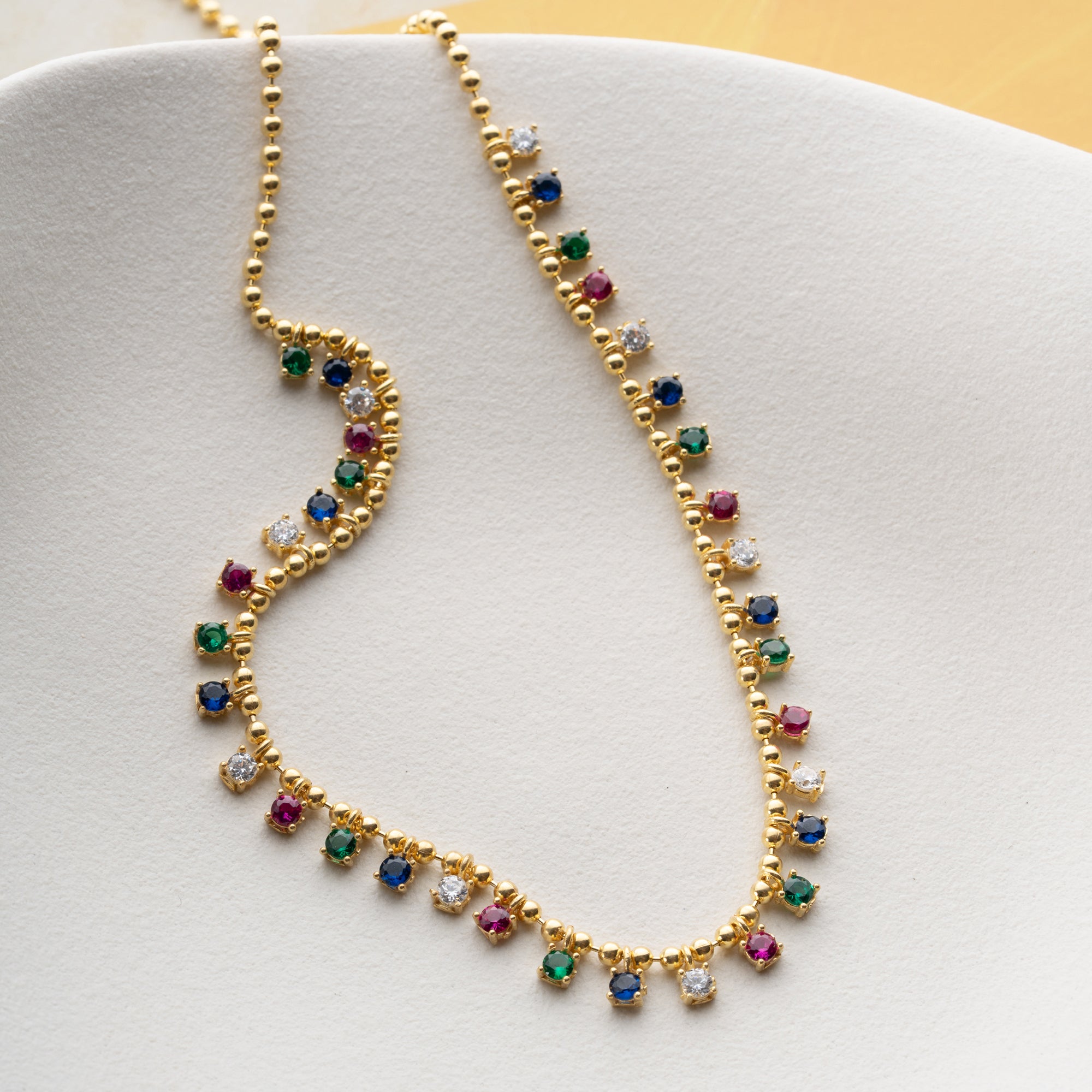 MIRIYA COLORFULL KETTE aus 925 Silber - Eleganter Halskette - AURIME