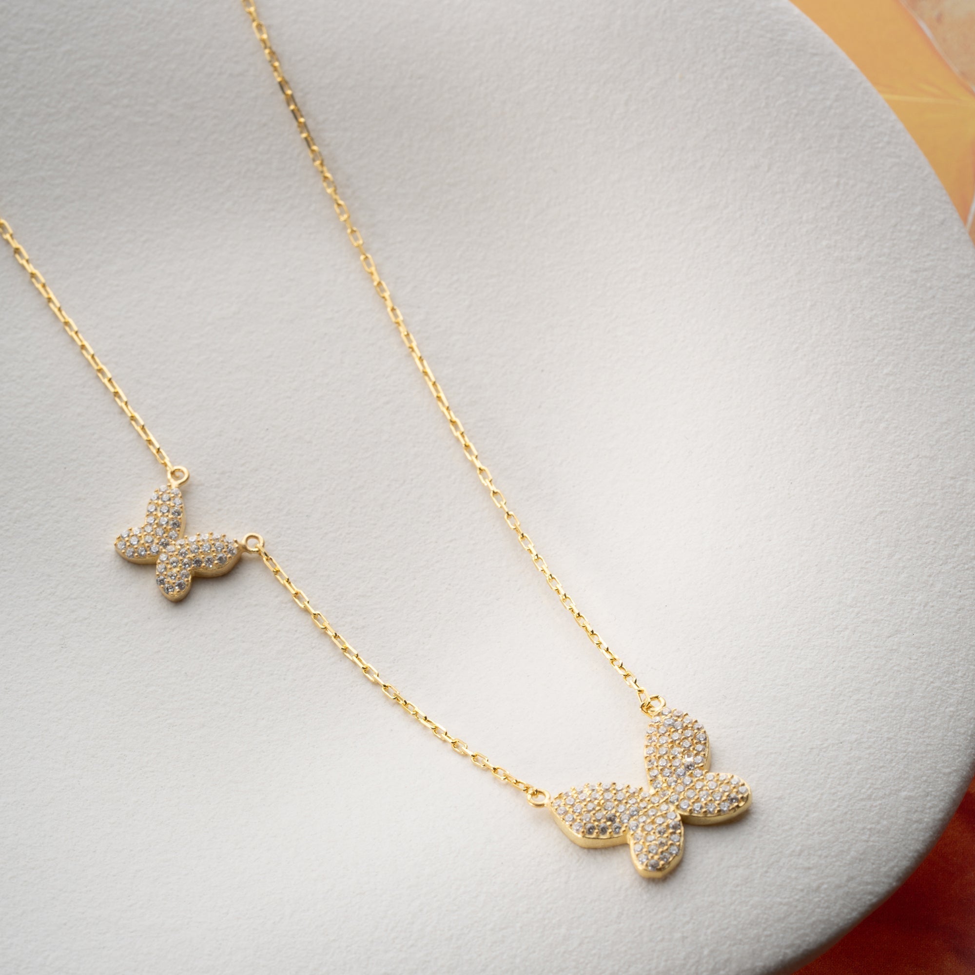 BUTTERFLY DUO NECKLACE aus 925 Silber - Hochwertiger Schmuck - AURIME
