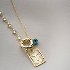 CHAIN DESIGN ICED BUCHSTABE MIT NAZAR aus 925 Silber - Hochwertiger Schmuck - AURIME