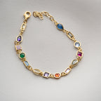 ASYMMETRISCHES FARBIGES ARMBAND aus 925 Silber - Eleganter Armband - AURIME