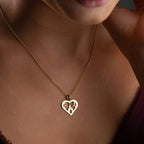 DOUBLE LETTER HEART HALSKETTE| 925 SILBER
