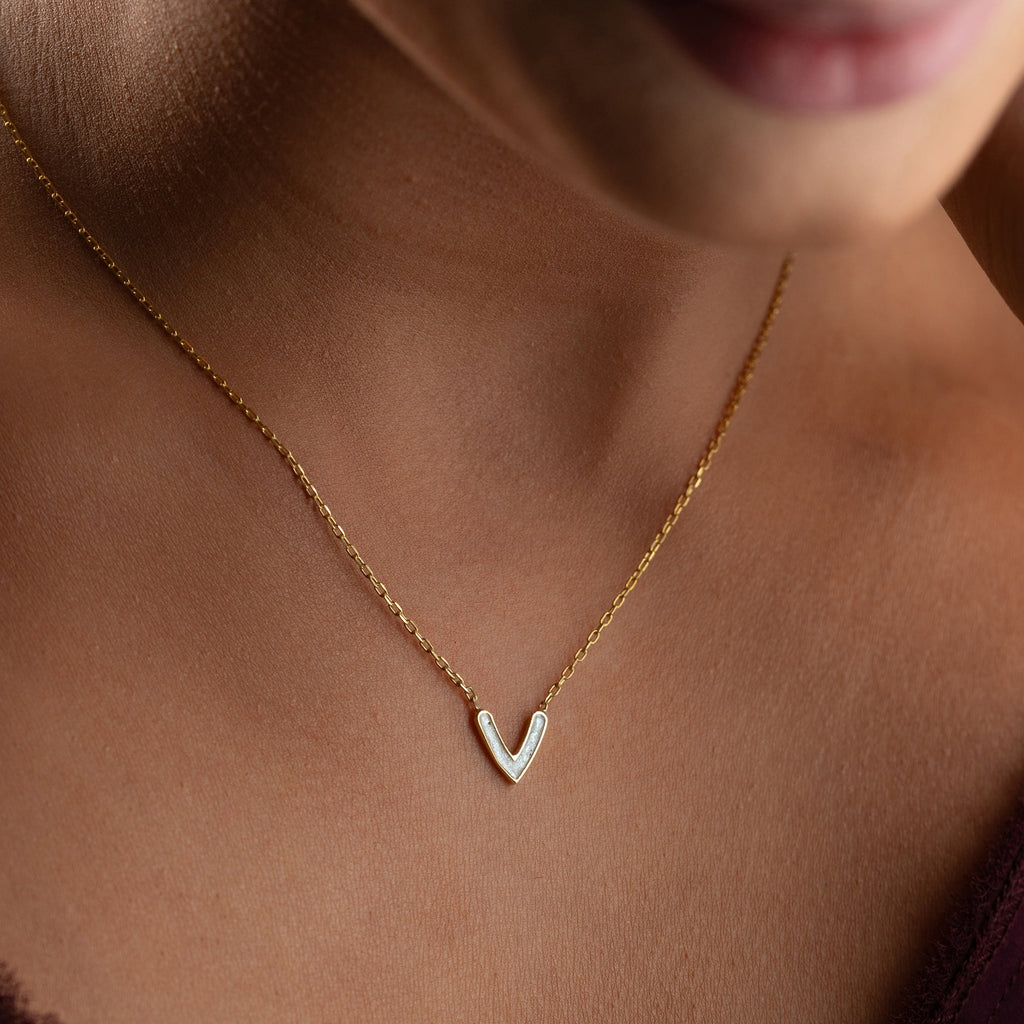 MINIMAL WEISSE HEART NECKLACE | 925 SILBER
