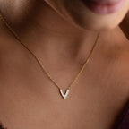 MINIMAL WEISSE HEART NECKLACE | 925 SILBER