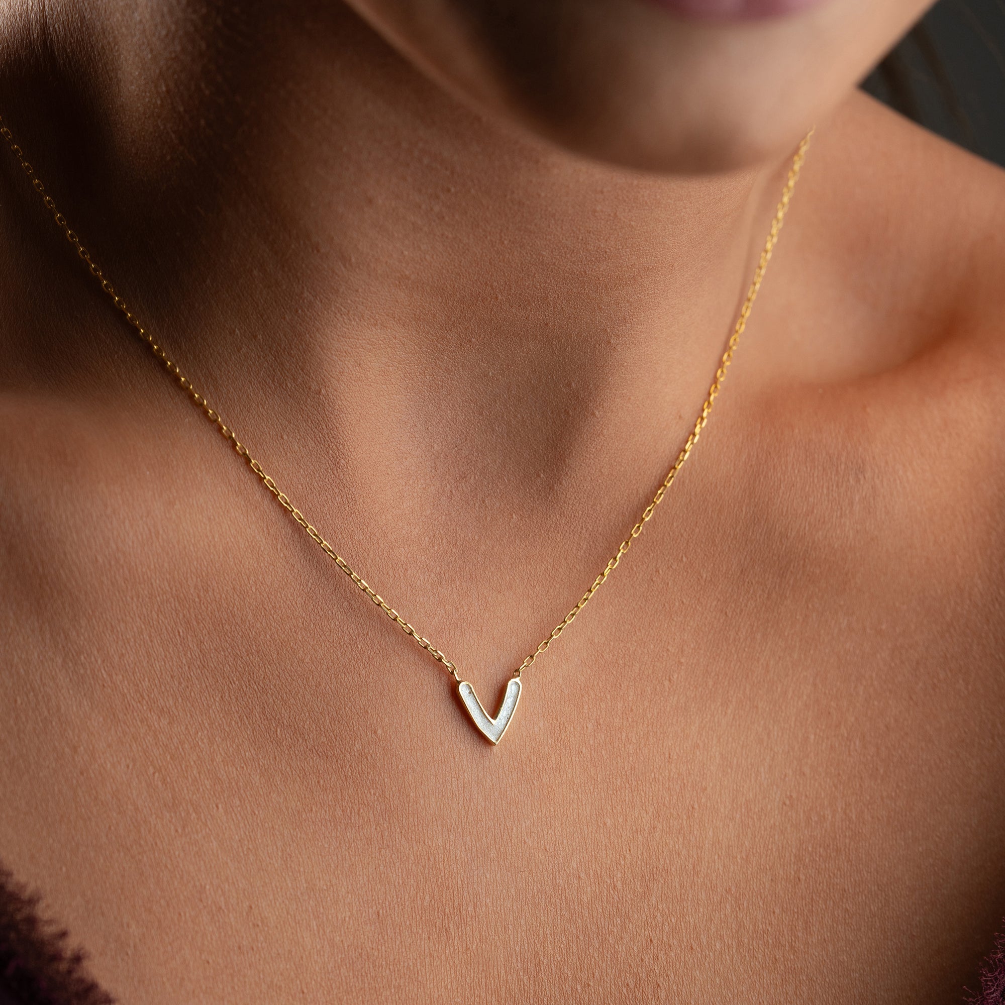 MINIMAL WEISSE HEART NECKLACE | 925 SILBER
