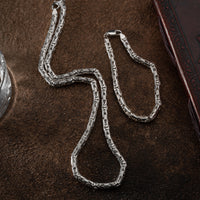 Oval Königs Kette 6 mm Set aus 925 Silber, AURIME, mit glatter Oberfläche und eleganter Silberfarbe.