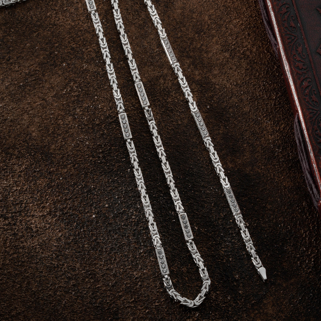 KÖNIGSKETTE MIT STRASSSTEIN 4 mm SET | 925 SILBER