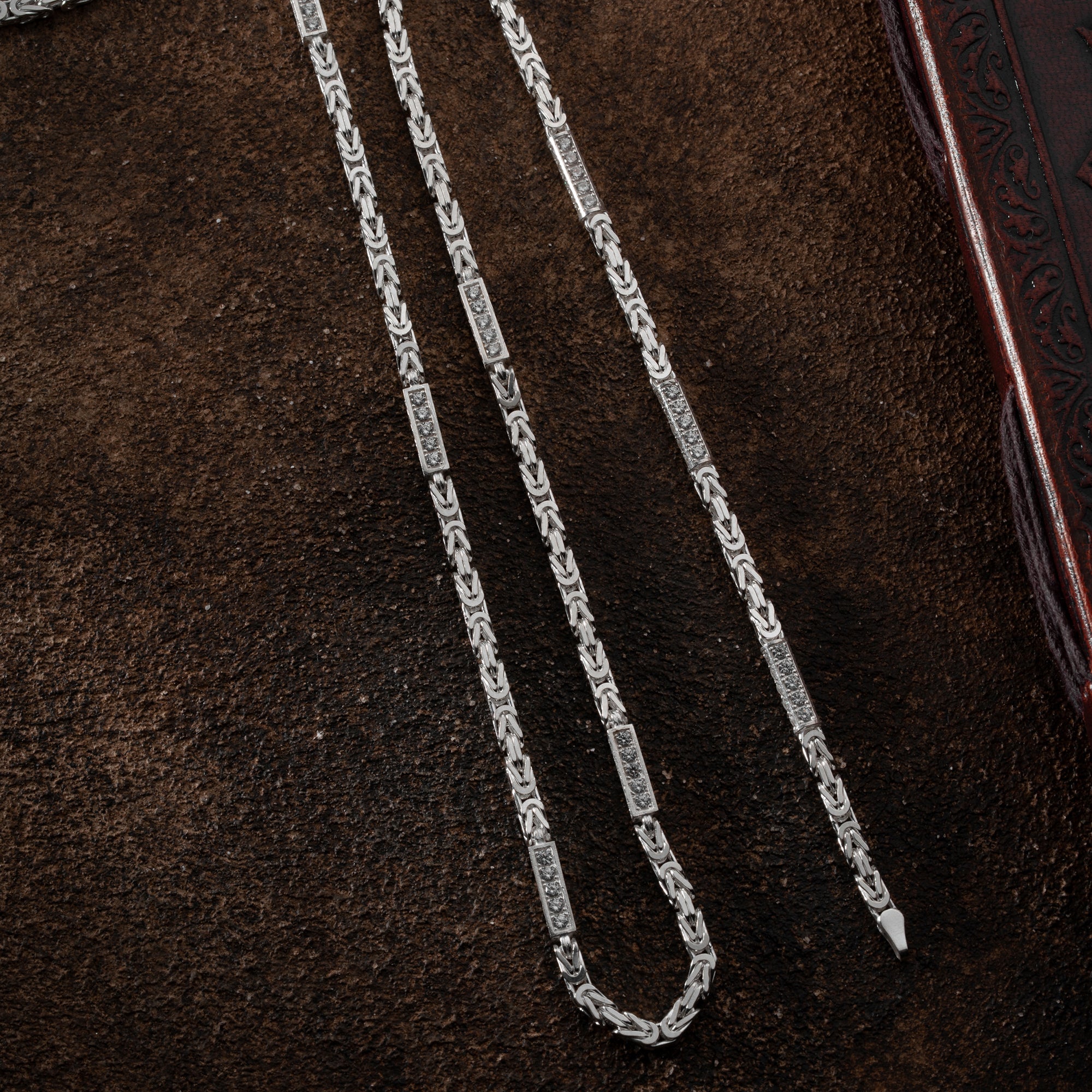 KÖNIGSKETTE MIT STRASSSTEIN 4 mm SET | 925 SILBER