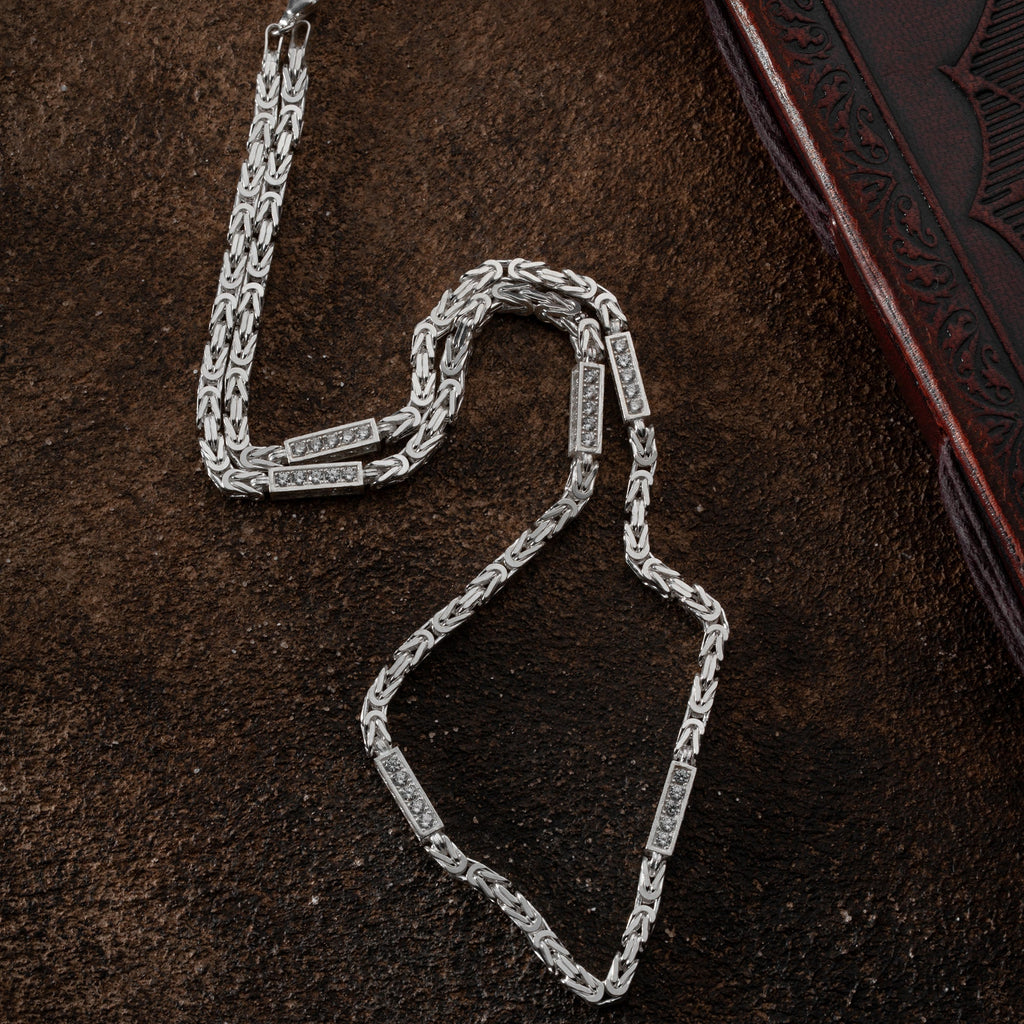 KÖNIGSKETTE MIT STRASSSTEIN | 925 SILBER