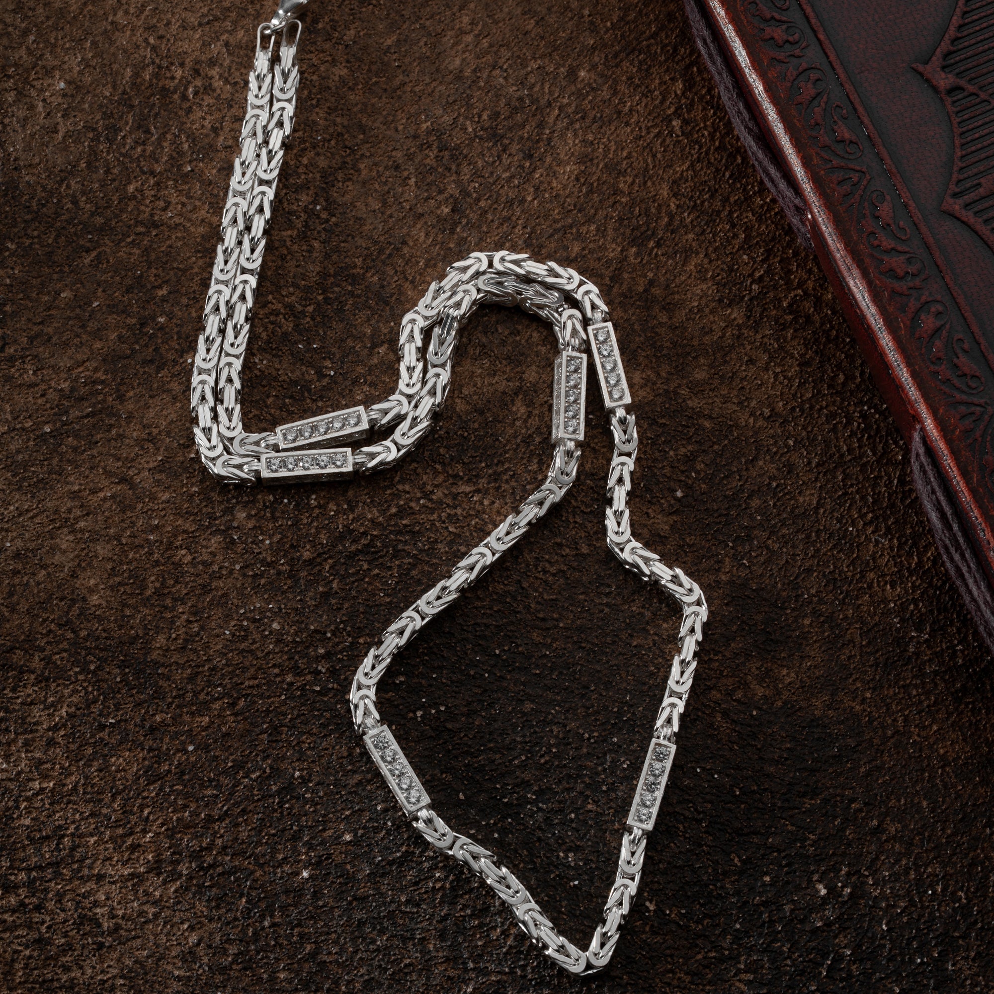 KÖNIGSKETTE MIT STRASSSTEIN | 925 SILBER