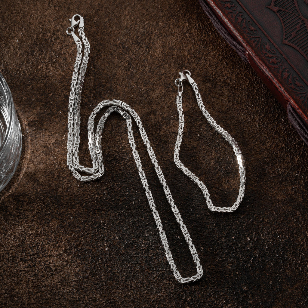 KÖNIGSKETTE 4 MM GLANZ SET | 925 SILBER