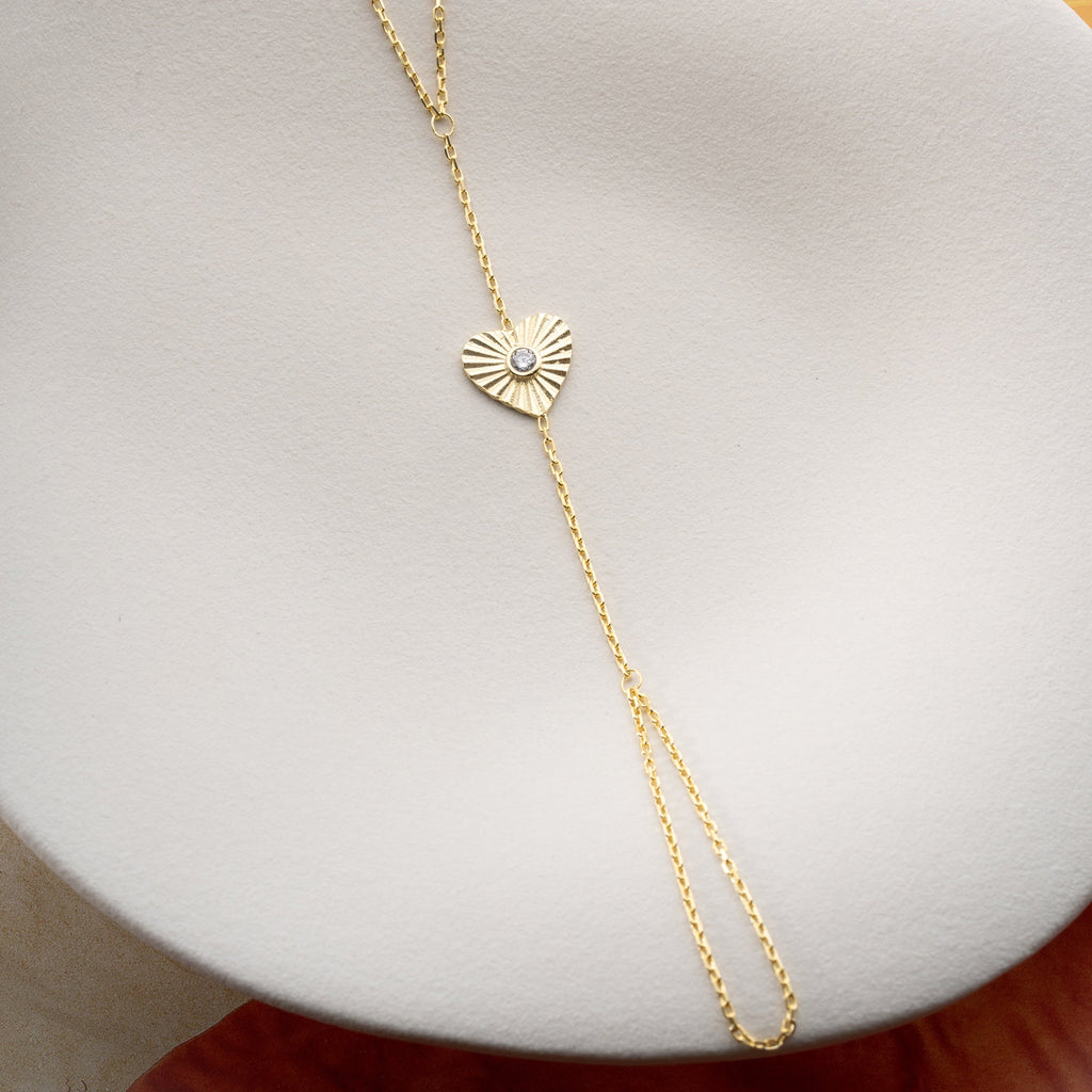 HEART STONE HANDKETTE aus 925 Silber - Eleganter Halskette - AURIME