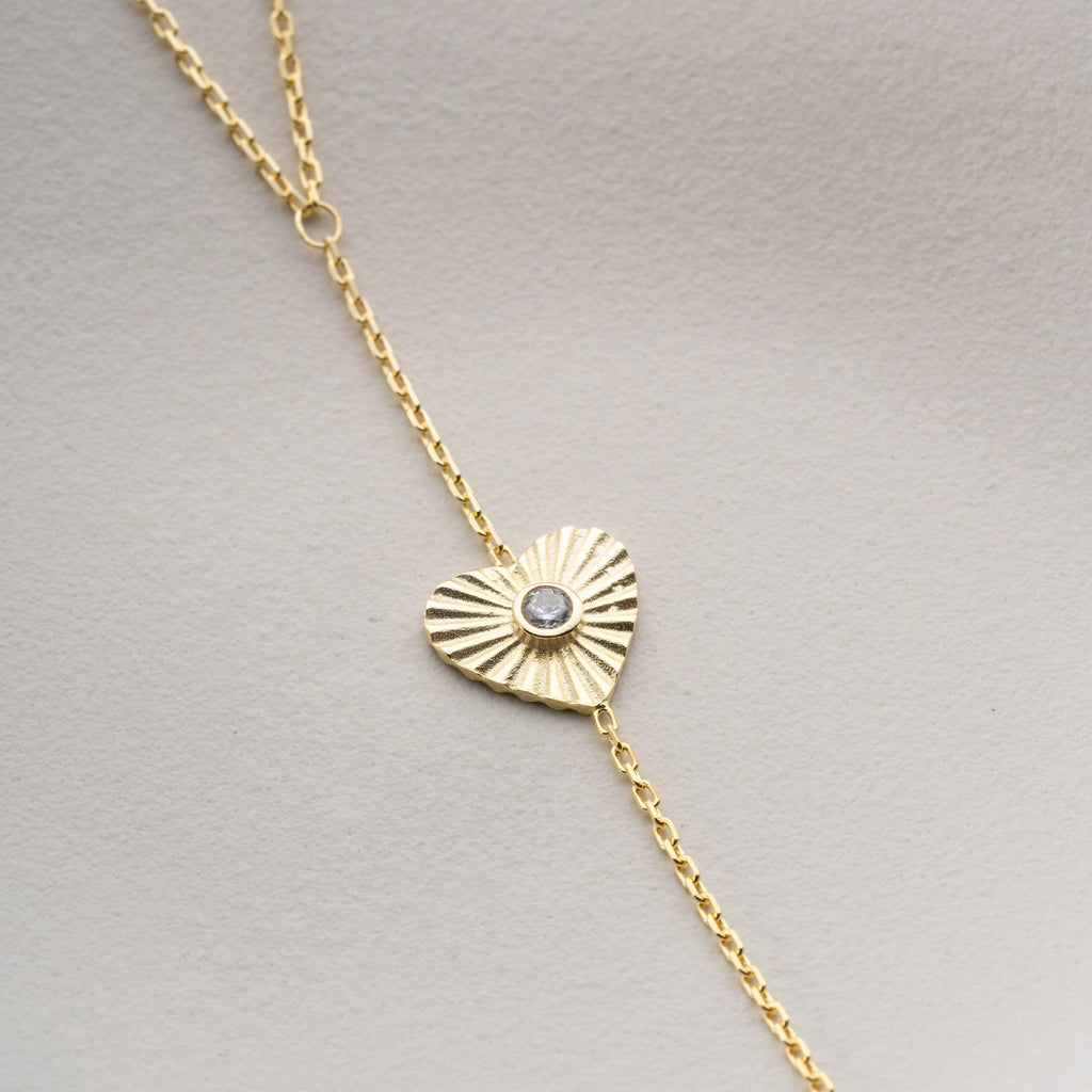 HEART STONE HANDKETTE aus 925 Silber - Eleganter Halskette - AURIME