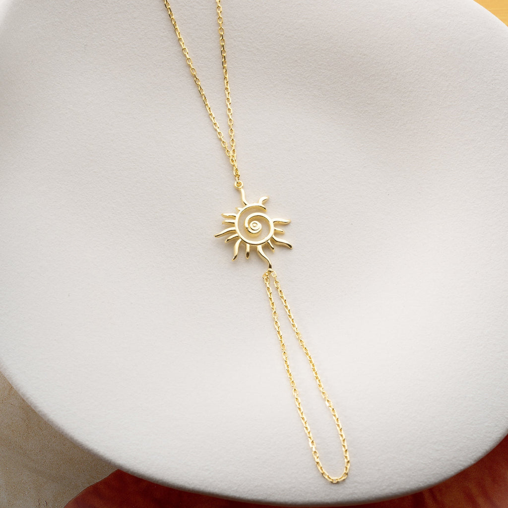 SUN HANDKETTE aus 925 Silber - Eleganter Halskette - AURIME