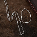 PLATTEN CUBAN LINK SET aus 925 Silber - Eleganter Schmuckset - AURIME