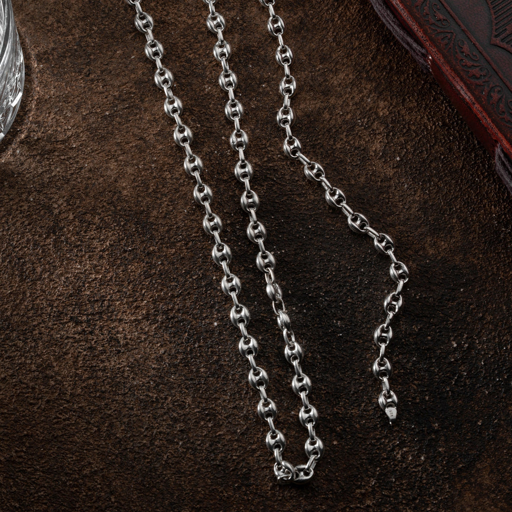 BOHNEN KETTE SET aus 925 Silber - Eleganter Halskette - AURIME