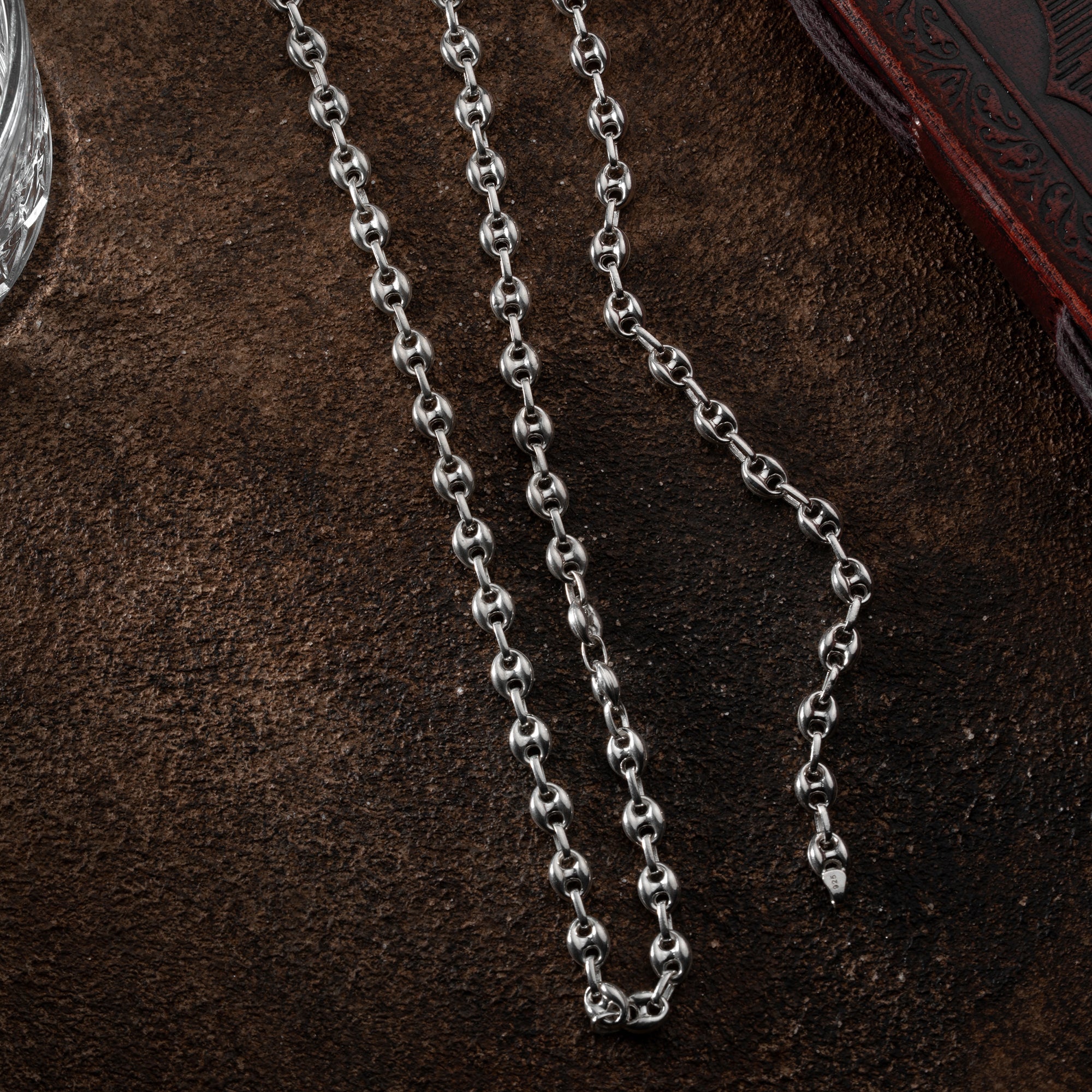 BOHNEN KETTE SET aus 925 Silber - Eleganter Halskette - AURIME