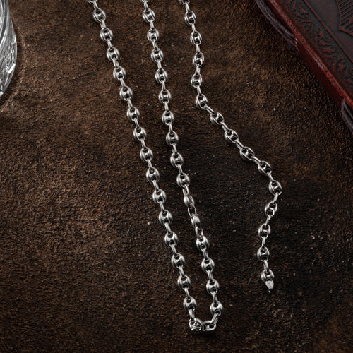 Silberne Bohnenkette im Set aus 925 Silber, mit feinen, glänzenden Ketten und stilvollem Design, von AURIME.