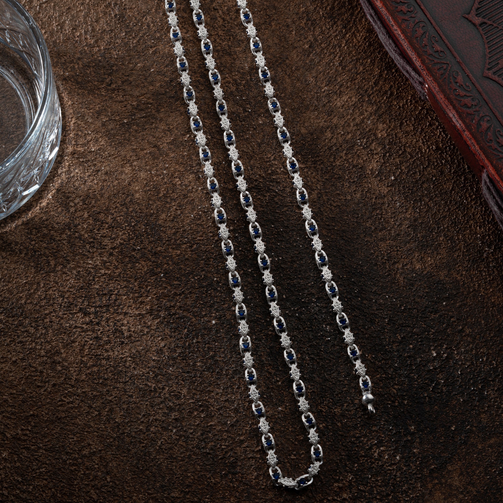 ANKER BLUE DIAMOND SET aus 925 Silber - Eleganter Schmuckset - AURIME