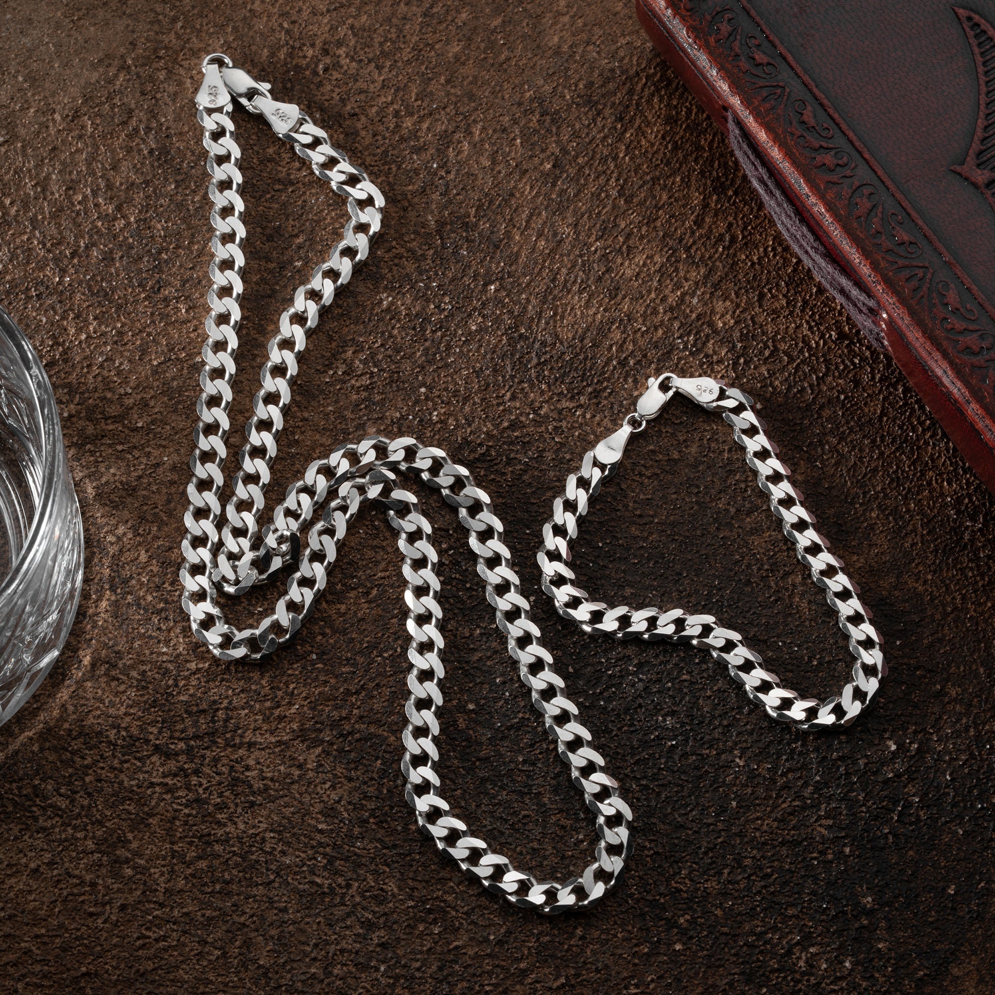 PANZER KETTE SET aus 925 Silber - Eleganter Halskette - AURIME