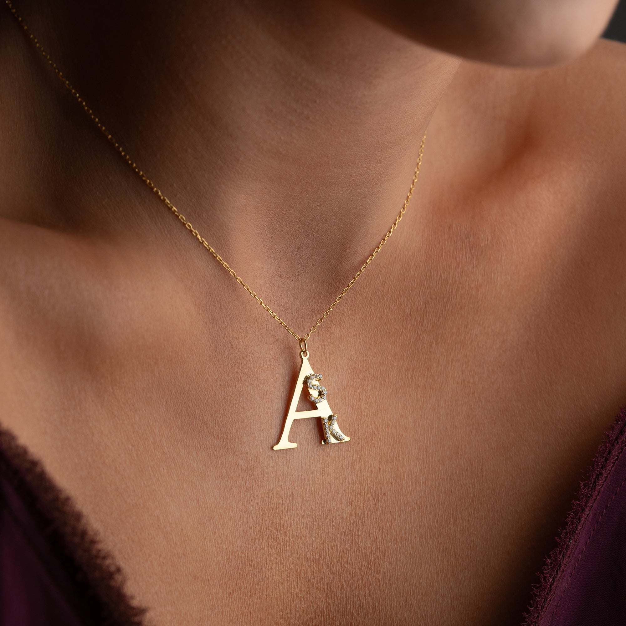 BIG BUCHSTABENKETTE MIT INITIALEN| 925 SILBER