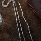 KÖNIGSKETTE MIT STRASSSTEIN BLUE SET aus 925 Silber - Eleganter Halskette - AURIME