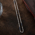 KÖNIGSKETTE MIT STRASSSTEIN BLUE HALSKETTE aus 925 Silber - Eleganter Halskette - AURIME