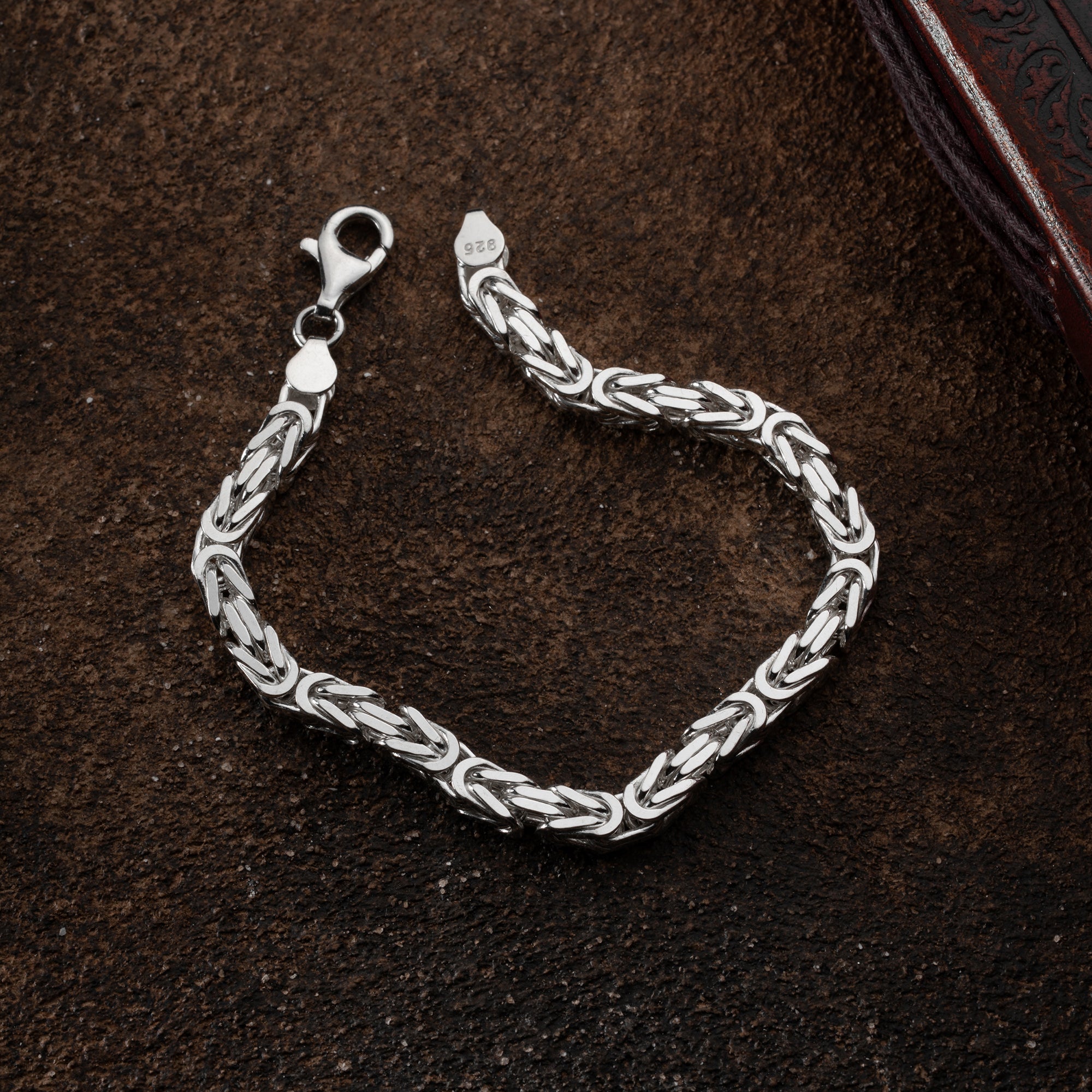 KÖNIGSARMBAND MASSIV VIERKANT 5MM aus 925 Silber - Eleganter Armband - AURIME