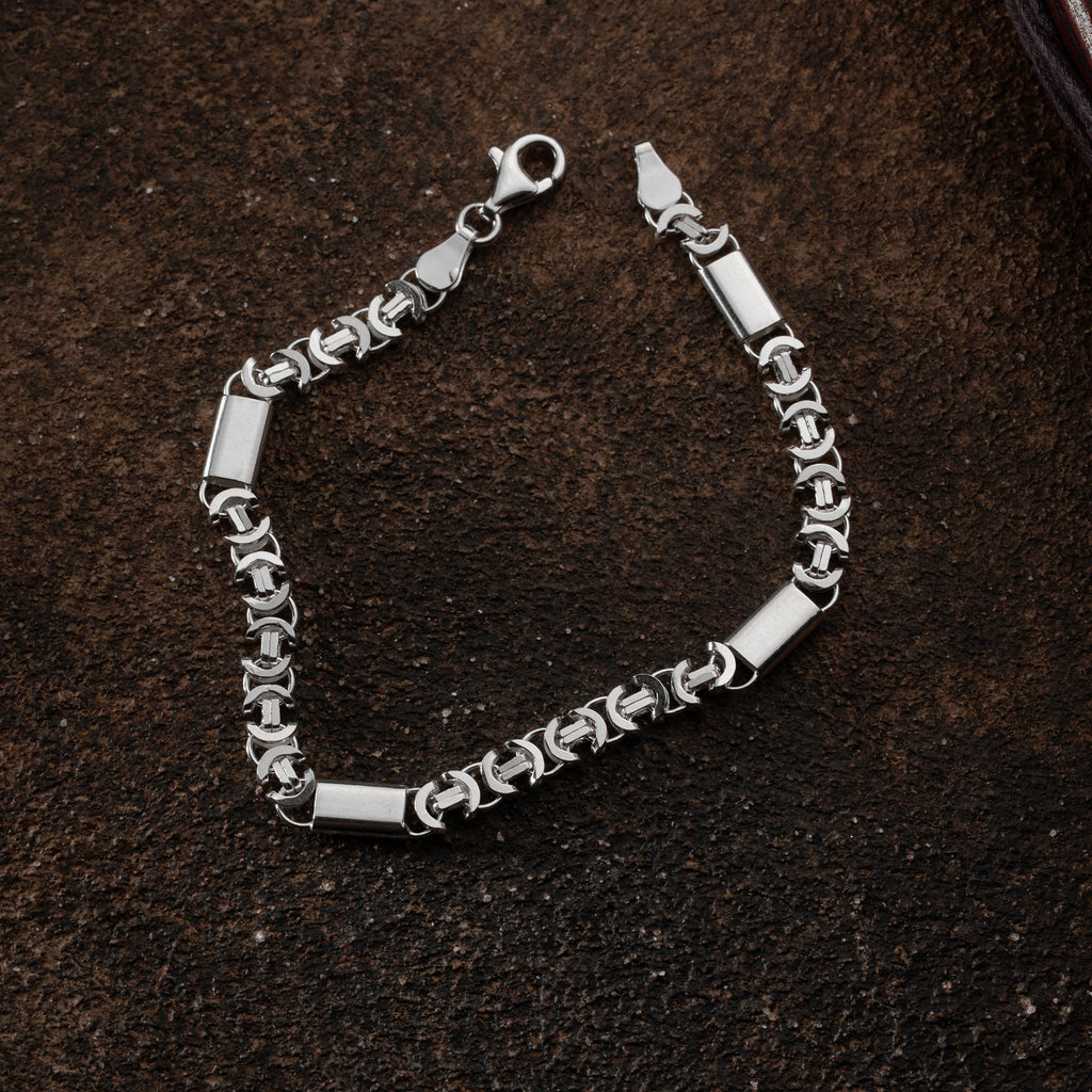 KÖNIGSARMBAND FLACH 5MM aus 925 Silber - Eleganter Armband - AURIME