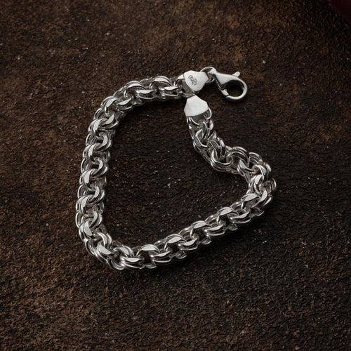 AURIME ANKER Armband aus 925 Silberschmuck, 6 mm breit, glänzendes Silberarmband mit elegantem Design.