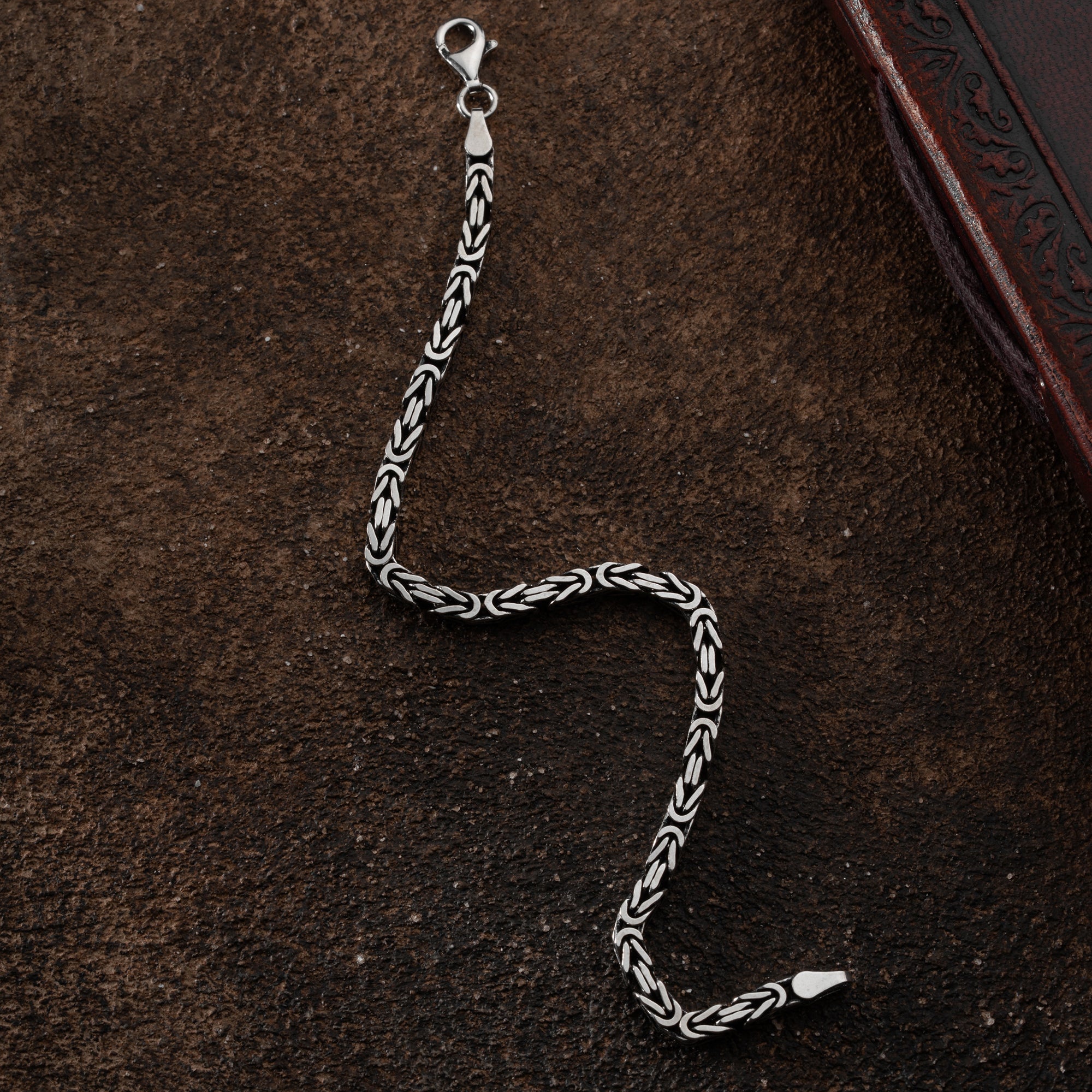 KÖNIGSARMBAND VIERKANT OXIDIERT 5MM aus 925 Silber - Eleganter Armband - AURIME