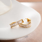 BAGUETTE HERZ CREOLEN aus 925 Silber - Hochwertiger Schmuck - AURIME