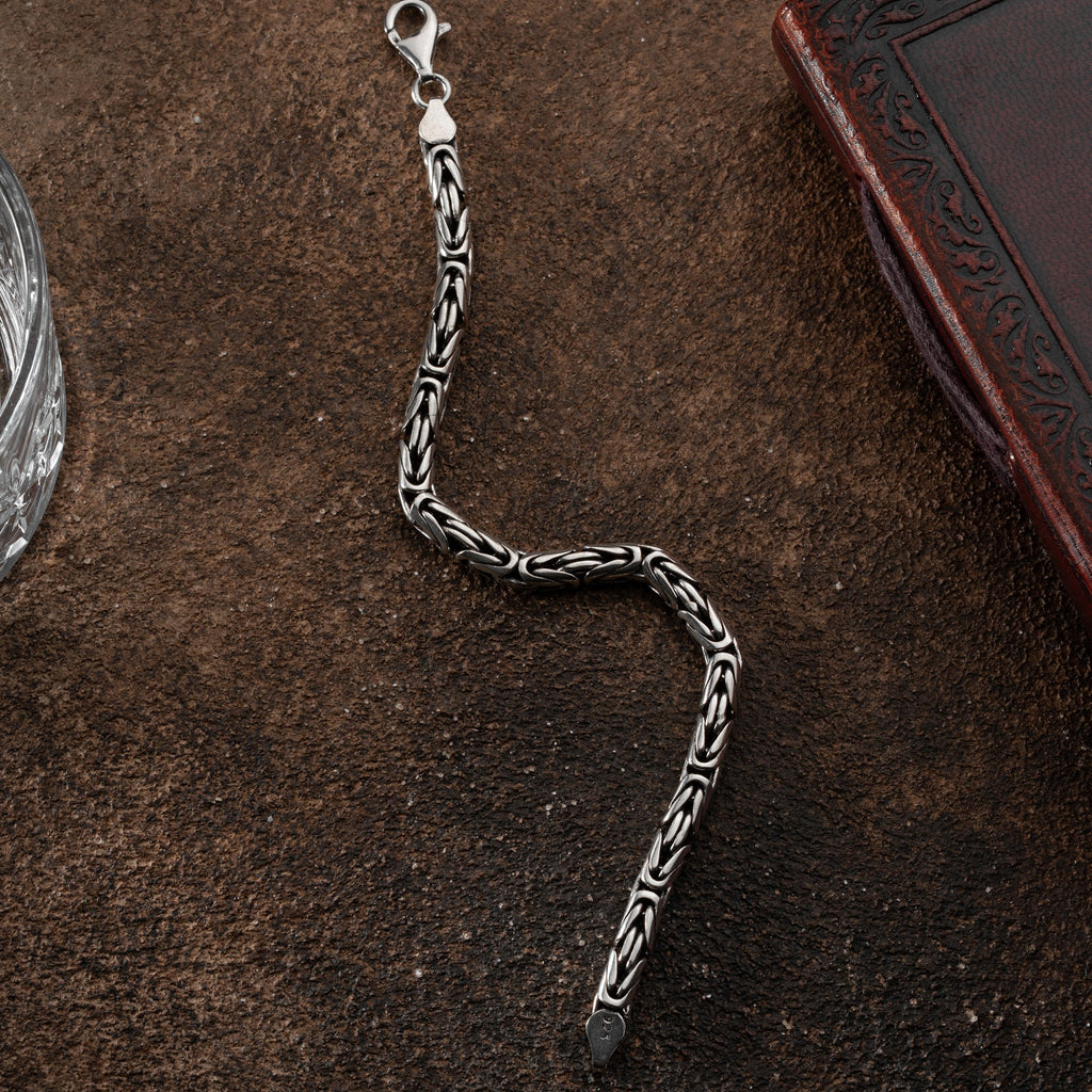 KÖNIGSARMBAND OVAL OXIDIERT 5MM aus 925 Silber - Eleganter Armband - AURIME