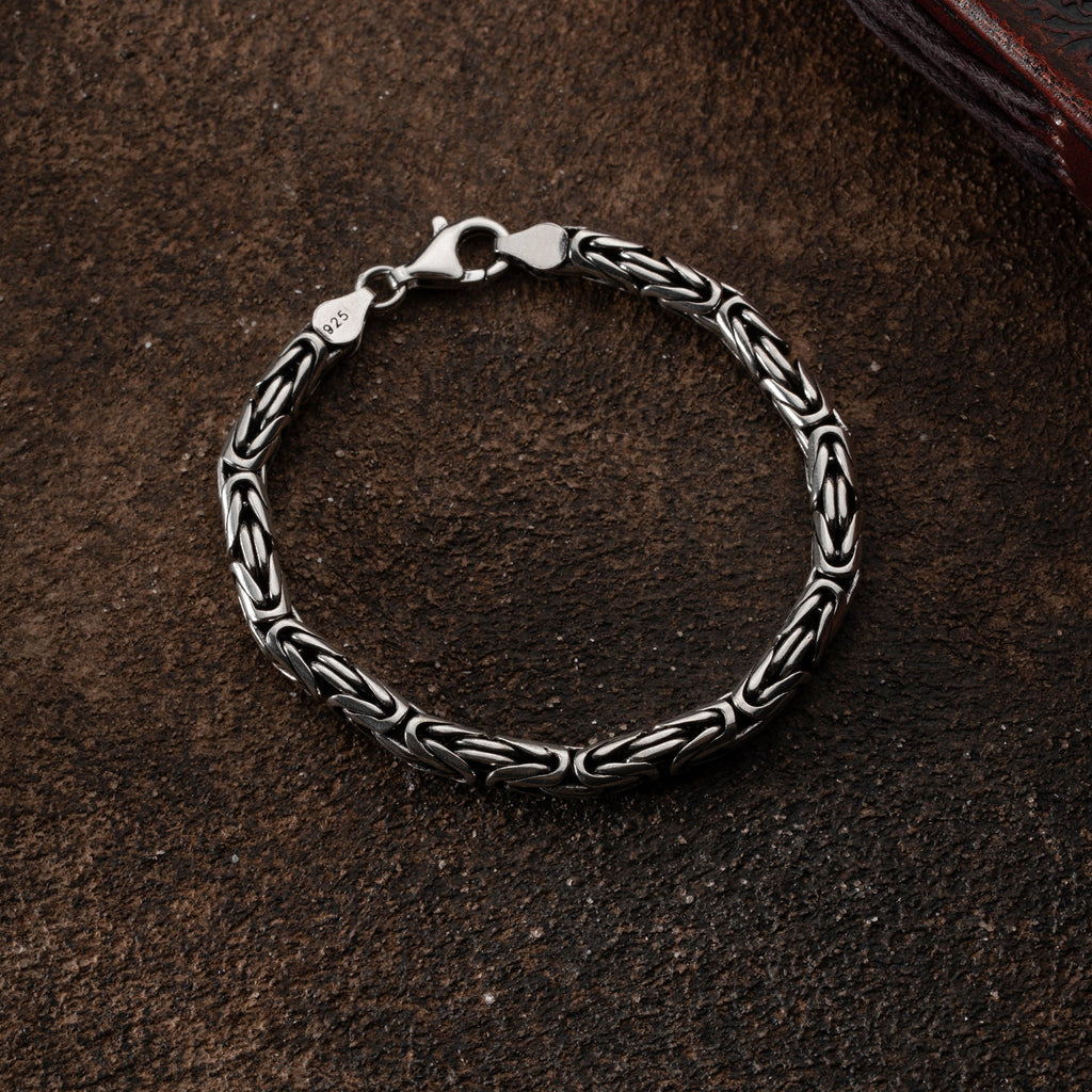 KÖNIGSARMBAND OVAL OXIDIERT 5MM aus 925 Silber - Eleganter Armband - AURIME