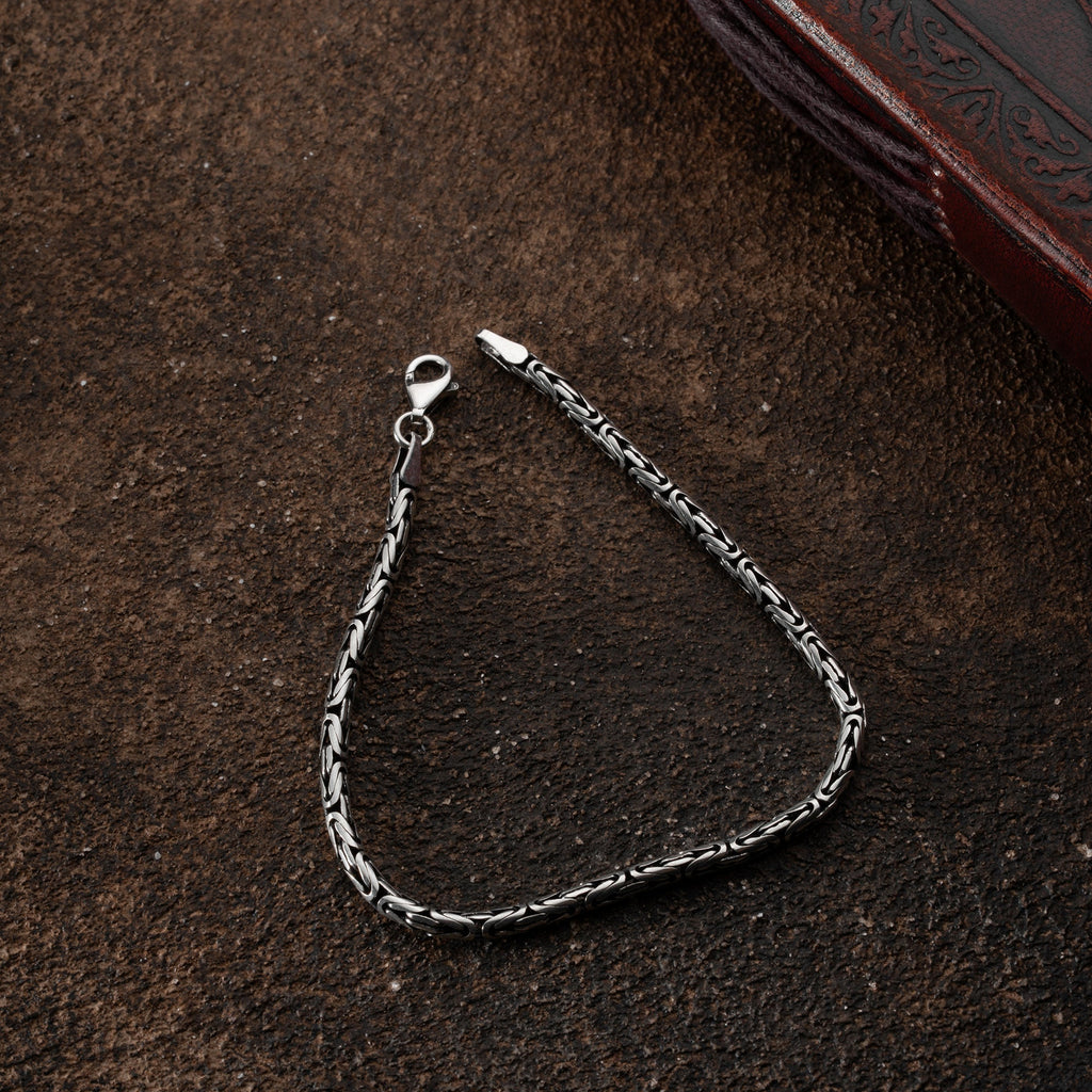 KÖNIGSARMBAND OVAL OXIDIERT 3MM aus 925 Silber - Eleganter Armband - AURIME