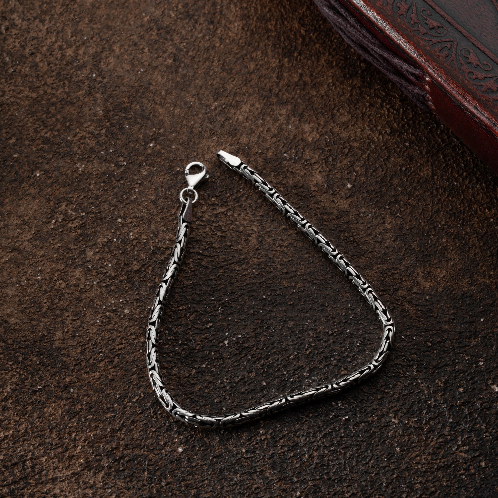 KÖNIGSARMBAND OVAL OXIDIERT 3MM aus 925 Silber - Eleganter Armband - AURIME