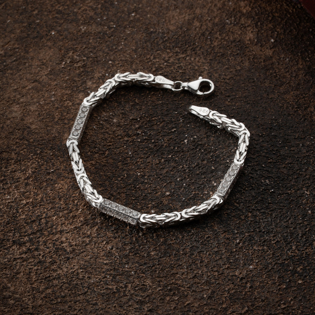 KÖNIGSARMBAND STRASSSTEIN 5MM aus 925 Silber - Eleganter Armband - AURIME