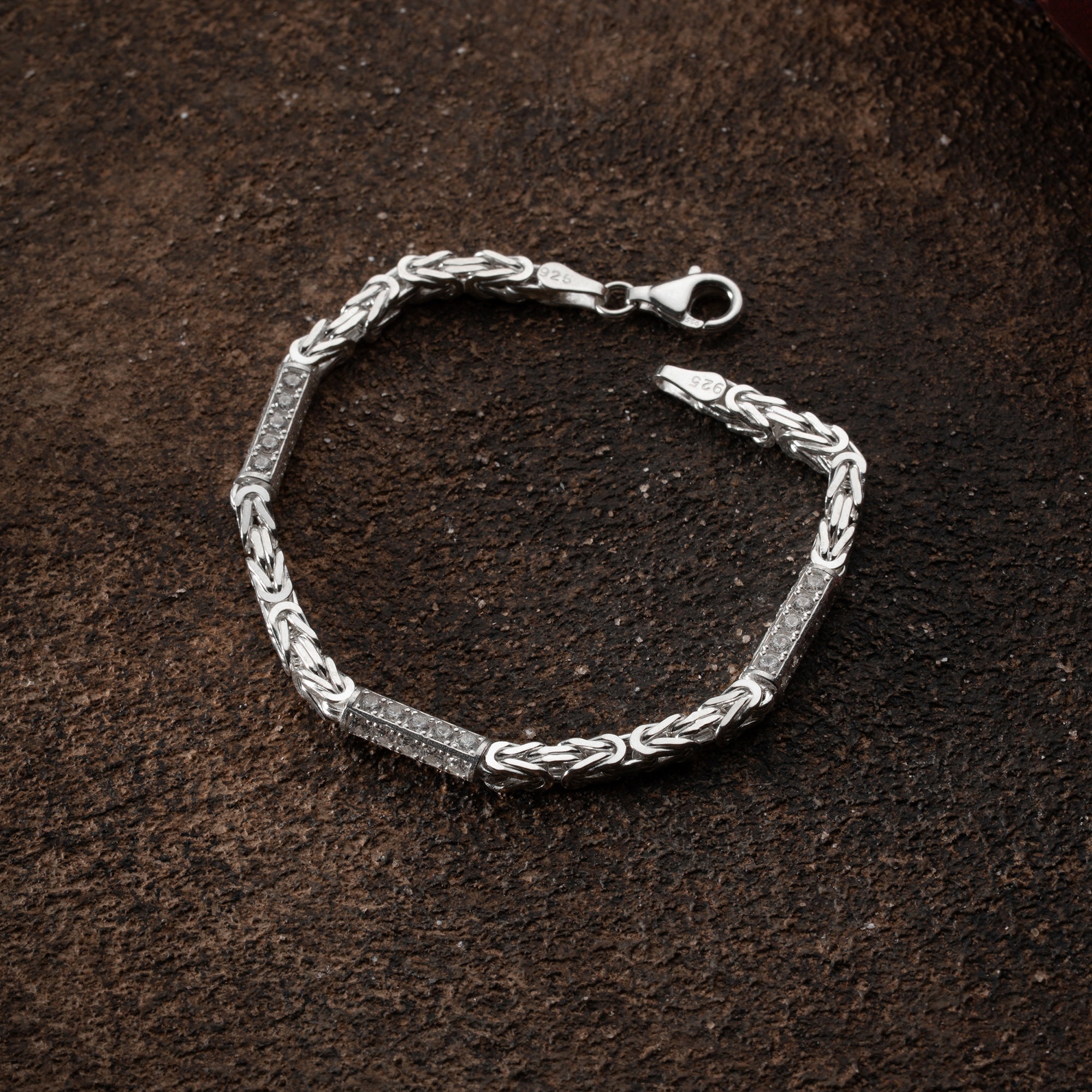KÖNIGSARMBAND STRASSSTEIN 5MM aus 925 Silber - Eleganter Armband - AURIME