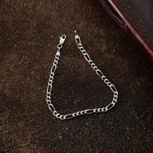 Grobes BIG FIGARO Armband aus 925 Silber von AURIME, detaillierte Kettenglieder, elegantes Schmuckstück für Damen