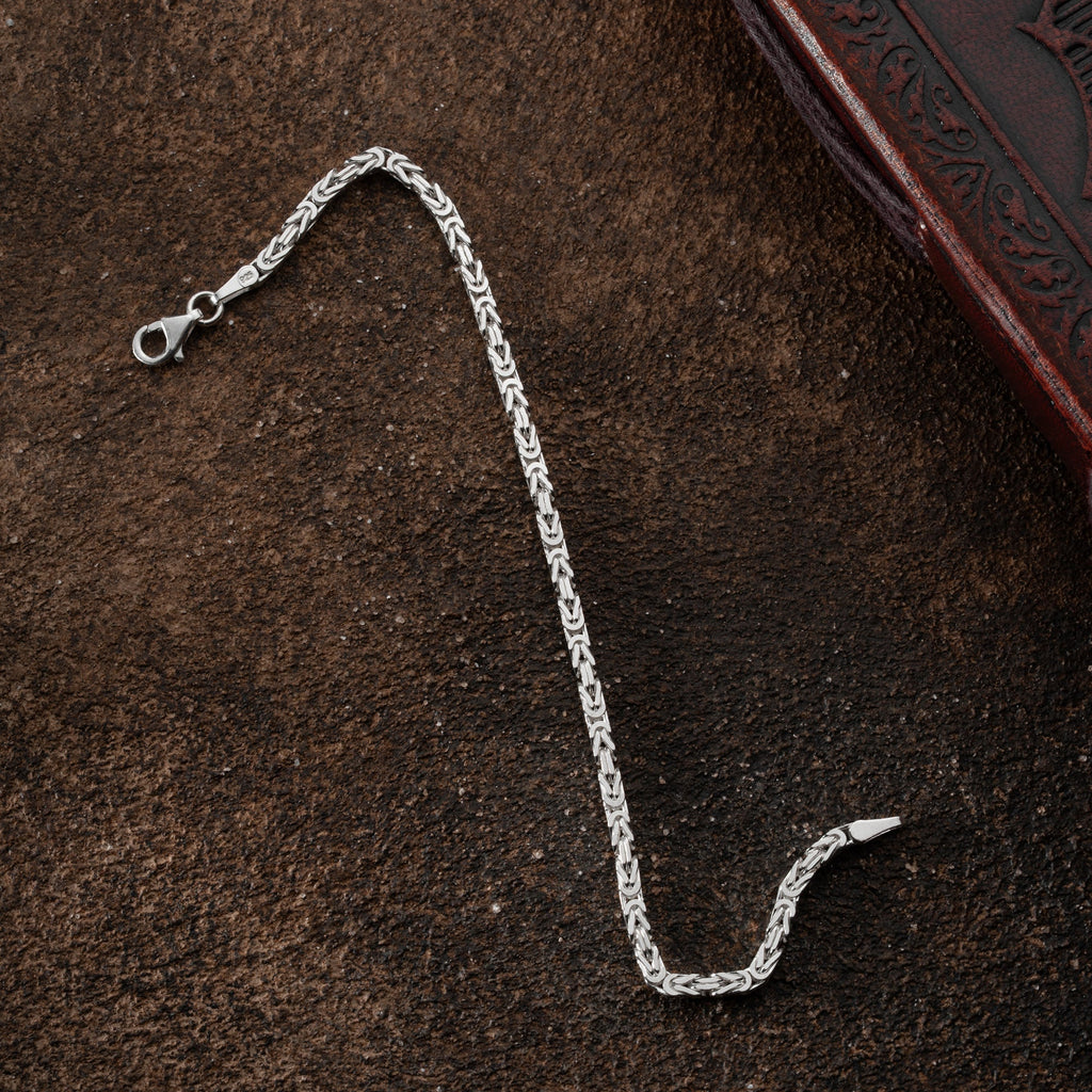 KÖNIGSARMBAND VIERKANT MASSIV 3MM aus 925 Silber - Eleganter Armband - AURIME