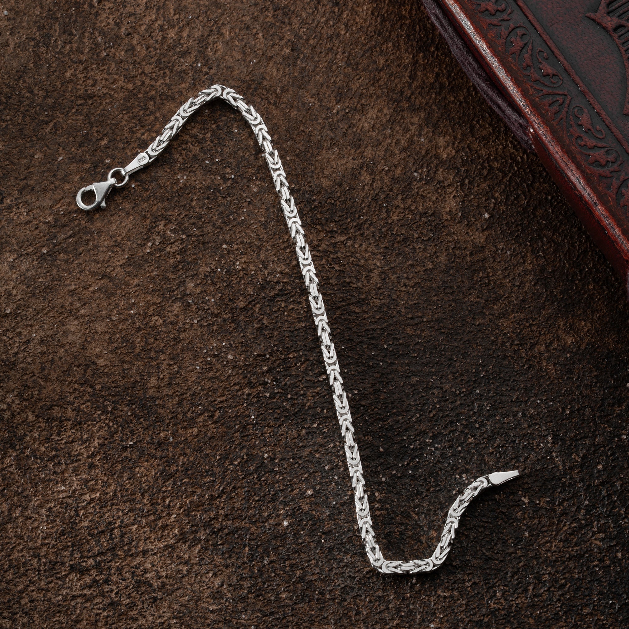 KÖNIGSARMBAND VIERKANT MASSIV 3MM aus 925 Silber - Eleganter Armband - AURIME