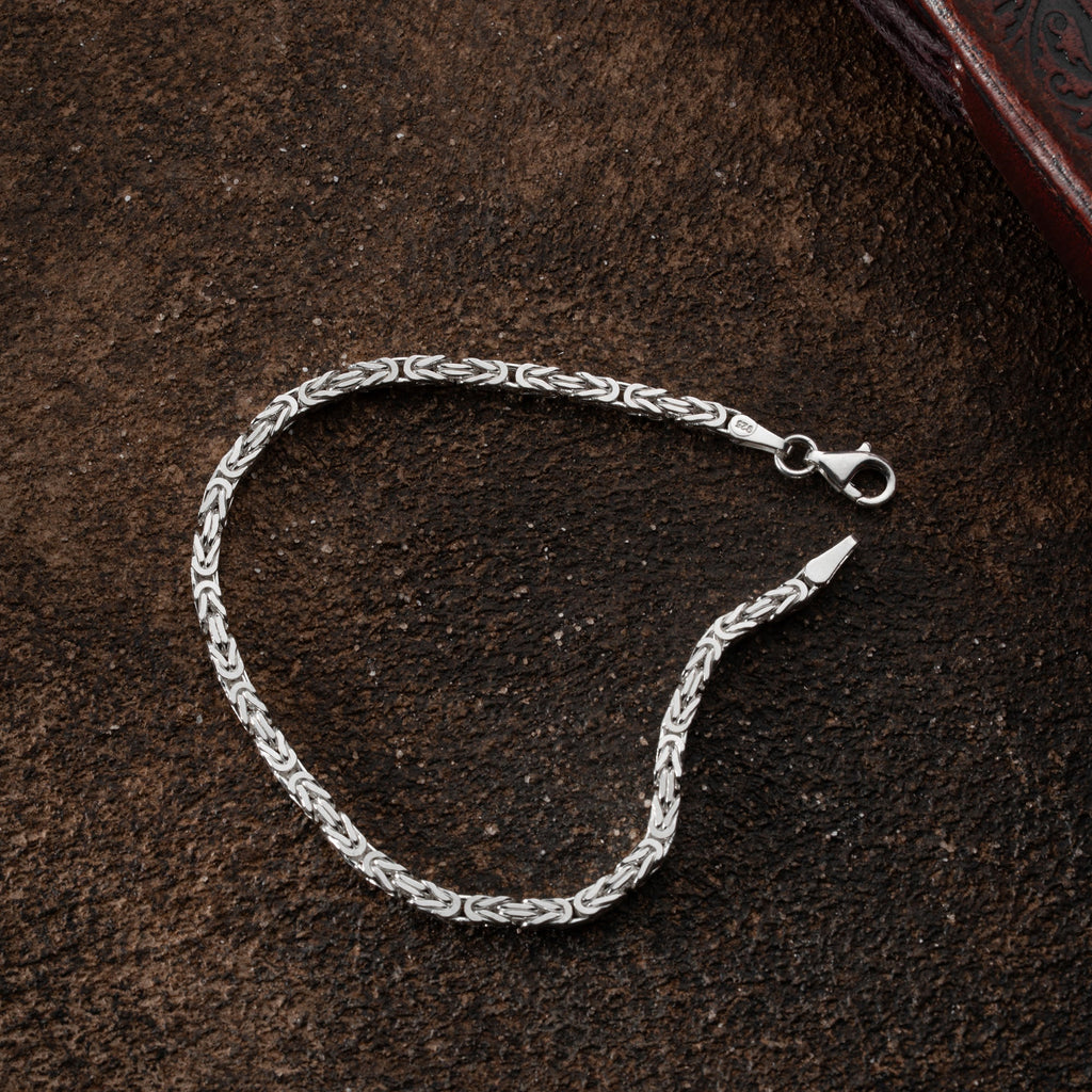 KÖNIGSARMBAND VIERKANT MASSIV 3MM aus 925 Silber - Eleganter Armband - AURIME