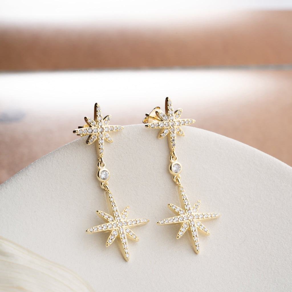 DUO POLARSTERN OHRRINGE aus 925 Silber - Eleganter Ohrringe - AURIME