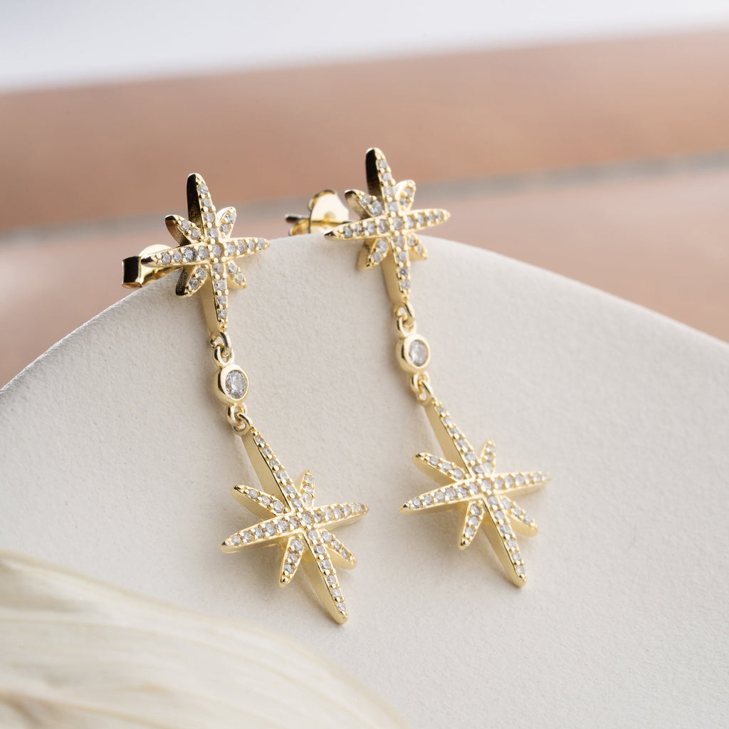 DUO POLARSTERN OHRRINGE aus 925 Silber - Eleganter Ohrringe - AURIME