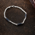 KÖNIGSARMBAND BLUE STRASSSTEIN 5MM aus 925 Silber - Eleganter Armband - AURIME