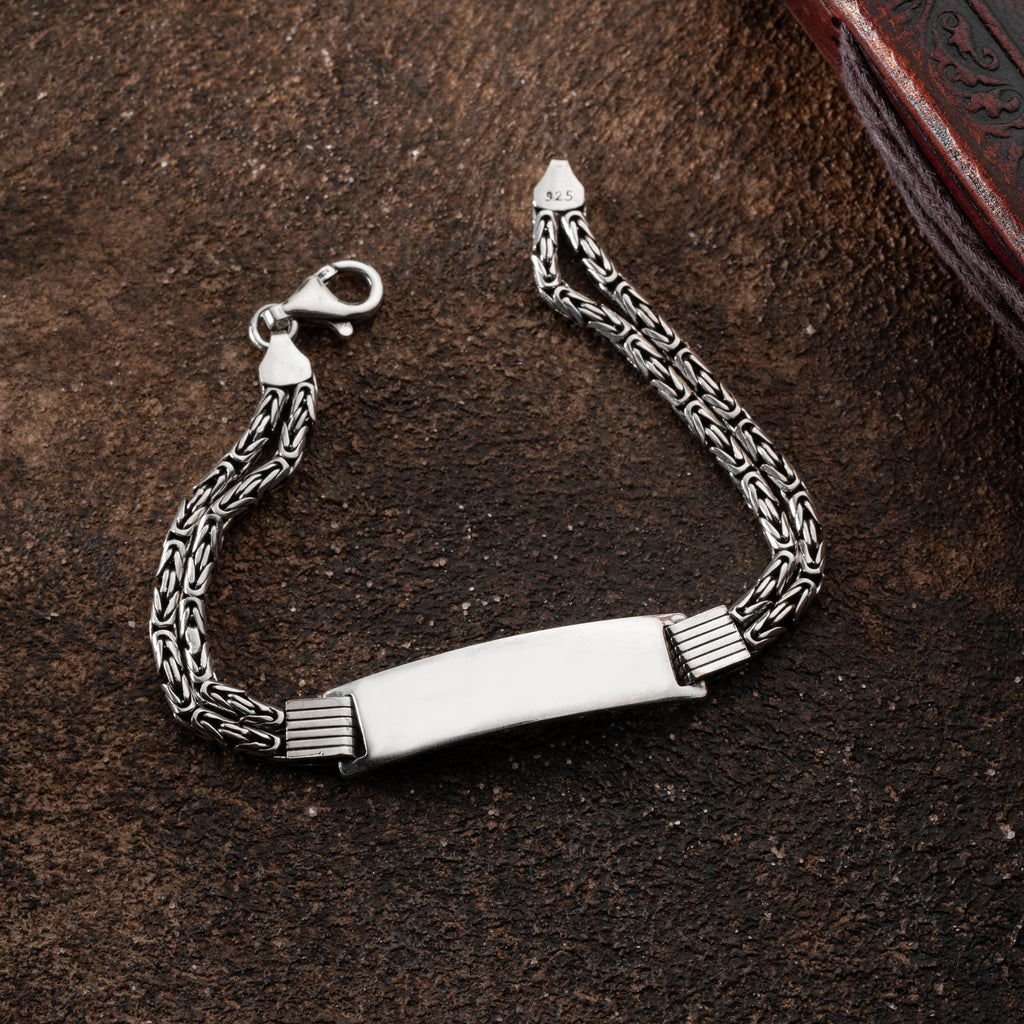 KÖNIGSARMBAND DUO MIT GRAVUR aus 925 Silber - Eleganter Armband - AURIME