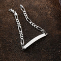 BIG FIGARO Armband aus 925 Silber mit Gravur, sichtbares Armband mit filigranen Kettengliedern und gravierter Oberfläche.
