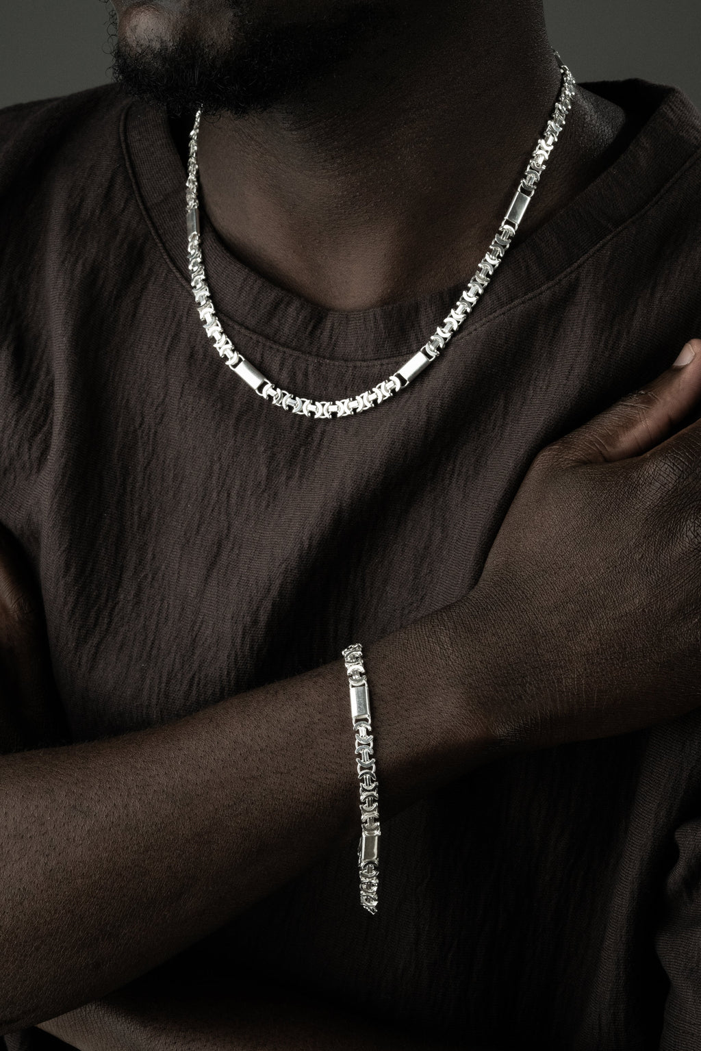 PLATTENKÖNIGSKETTE FLACH SET 6 MM aus 925 Silber - Eleganter Halskette - AURIME