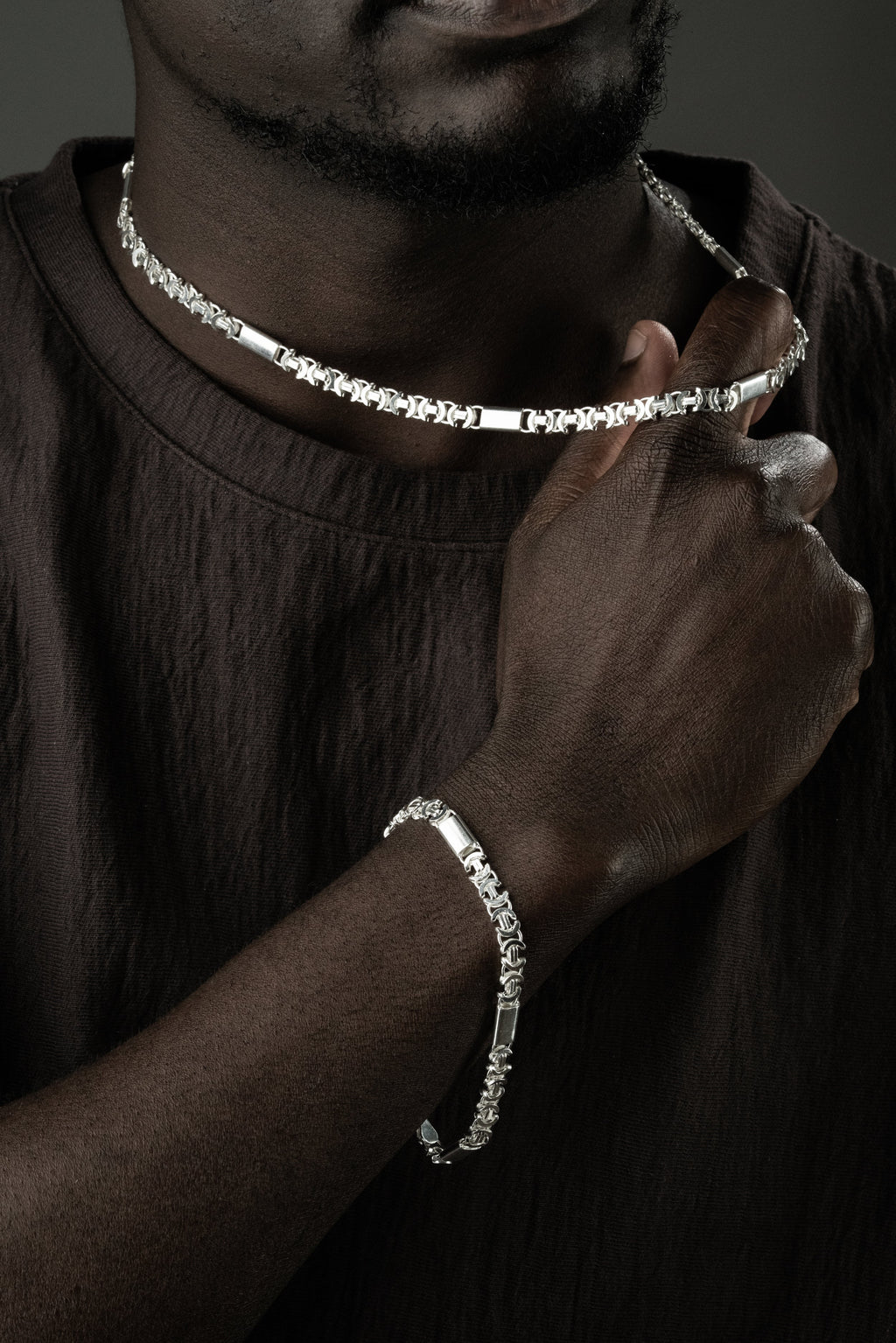 PLATTENKÖNIGSKETTE FLACH SET 6 MM aus 925 Silber - Eleganter Halskette - AURIME