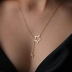 FREISTEHENDE STERN BUCHSTABENKETTE aus 925 Silber - Eleganter Halskette - AURIME